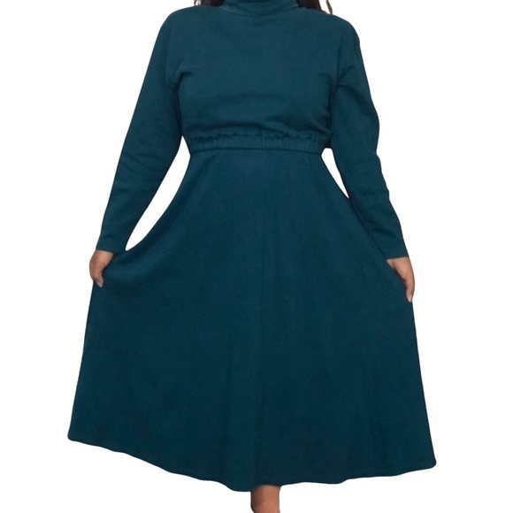 Vintage Knit Turtleneck Dress Shoulder Pads - petite medium - Picture 1 of 7